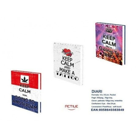 Diario Pocket Active Keep Calm 3 ass.