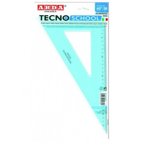 Squadra 60°/30 cm Blu Tecno School Arda