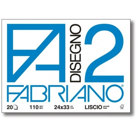 Blocco F2 Fabriano 24 x 33 Liscio 20 pz