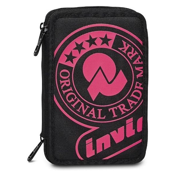 Astuccio 3 zip Invicta Logo Fuxia