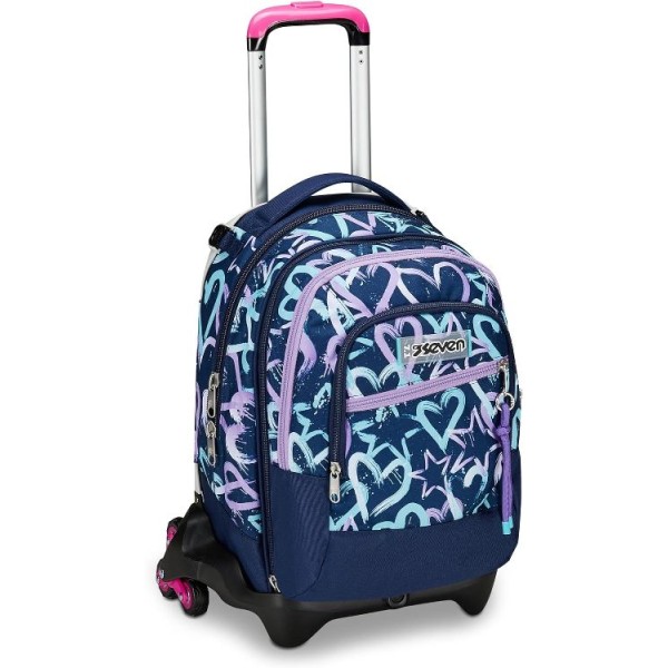 Zaino Trolley Seven Jack 3 ruote Detach Crystal Purple Girl