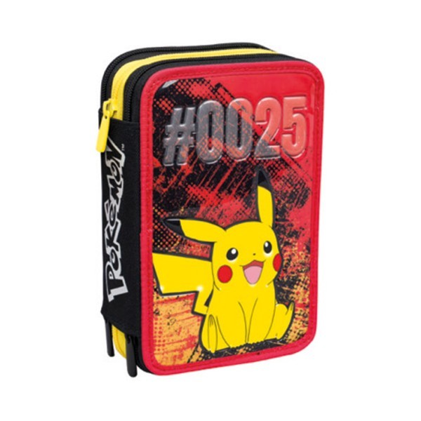 Astuccio 3 zip Pokemon Pikachiu Seven