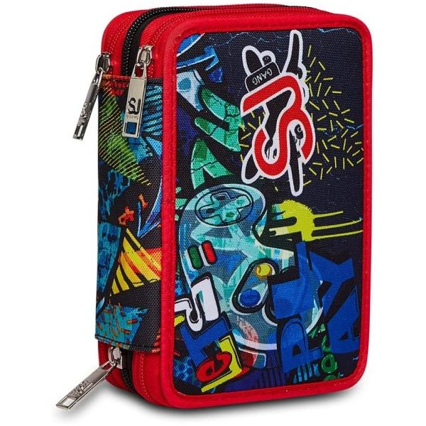 Astuccio 3 zip Seven Sj Gang Facce da Sj Boy